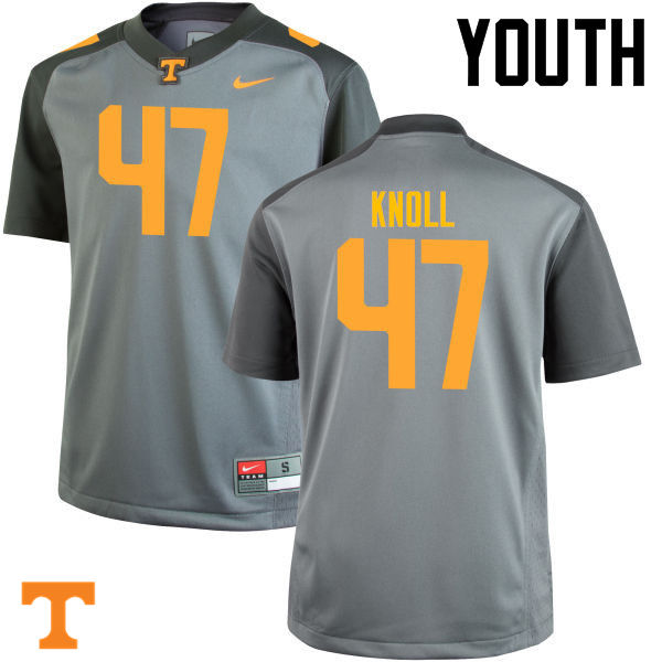 Youth #47 Landon Knoll Tennessee Volunteers College Football Jerseys-Gray